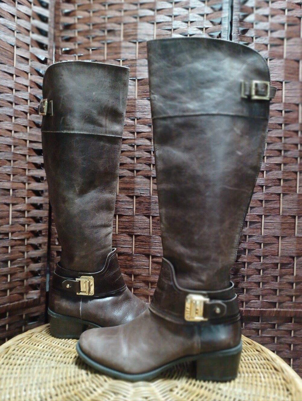Women's Tall Leather Riding Boots - Brown